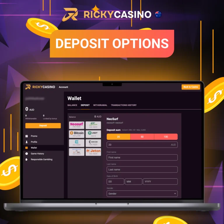 Ricky Casino Deposit Options