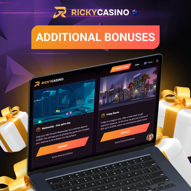 RickyCasino Additional Bonuses from Bookmaker
